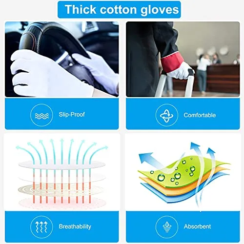 5Pairs(10Pcs) Moisturizing Gloves Overnight, Cotton Gloves for Dry Hands Eczema,White Cotton Gloves for Men and Women,Washable SPA Cotton Inspection Gloves, One Size Fit Most Cloth Gloves