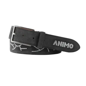 Animo Italia Holin Leather Belt, Black