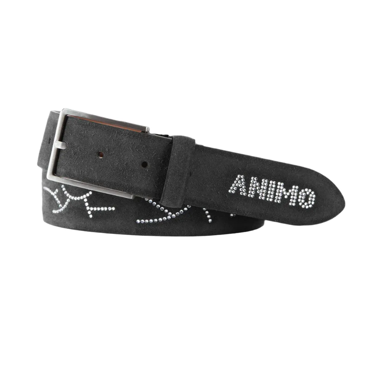 Animo Italia Holin Leather Belt, Black