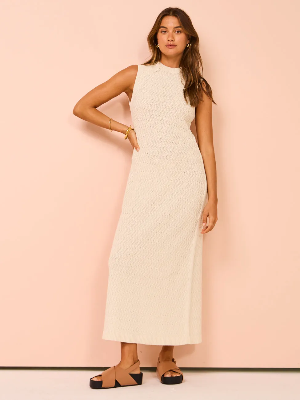 Assembly Label Veda Knit Dress in Stone