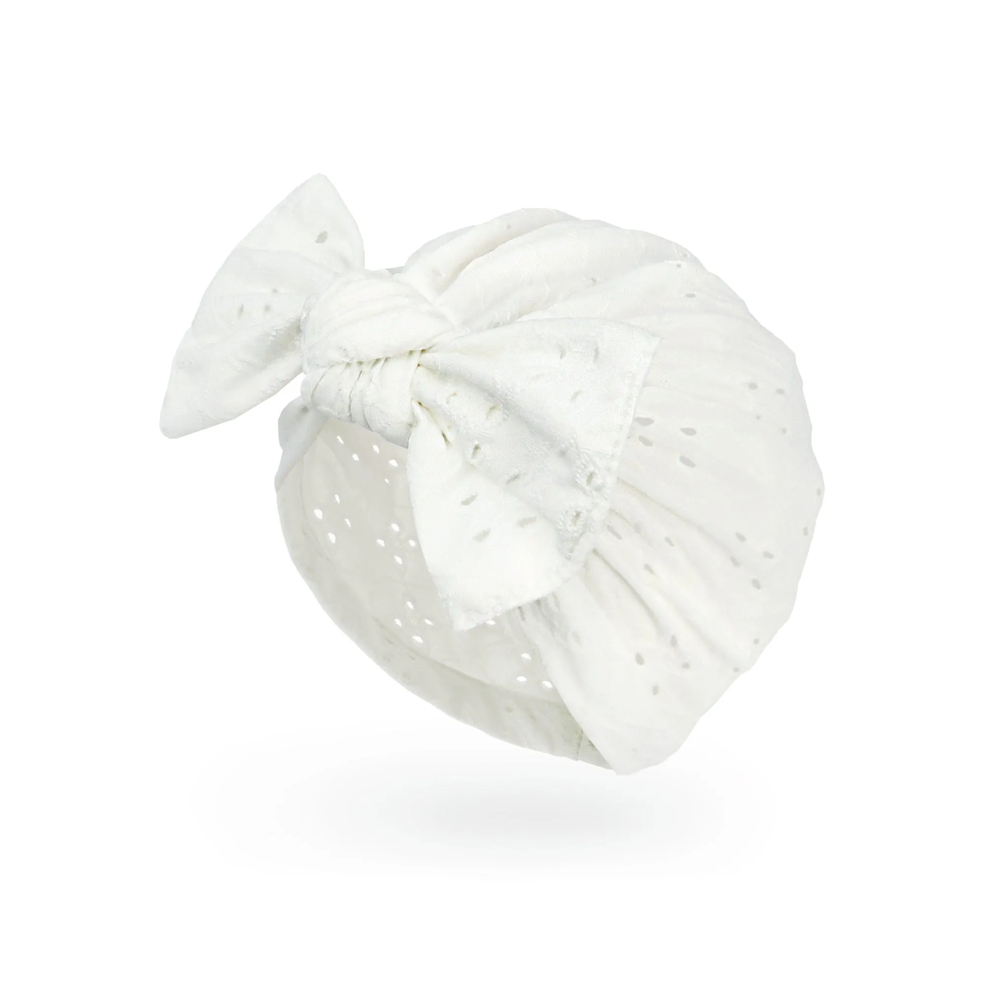 Baby Eyelet Turban Hat Headband | Gray