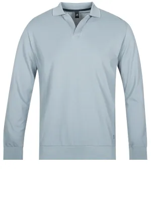 Barnett Longsleeve Retro Poloshirt Blue