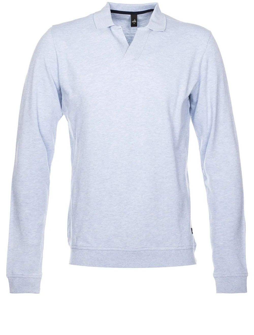 Barnett Longsleeve Retro Poloshirt Light Blue Melange