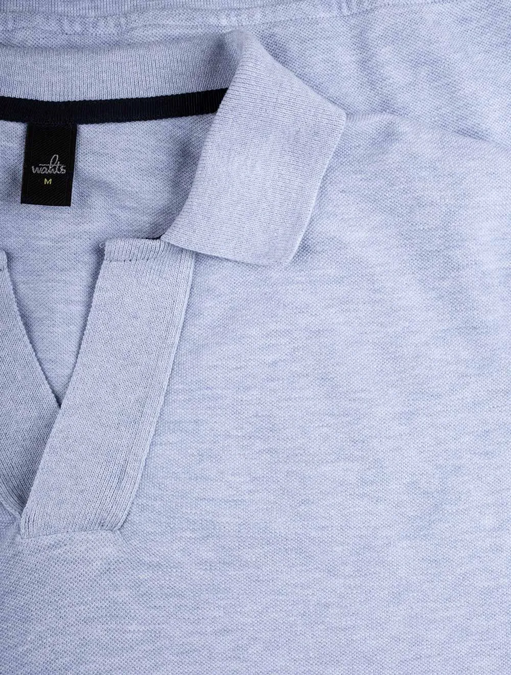 Barnett Longsleeve Retro Poloshirt Light Blue Melange