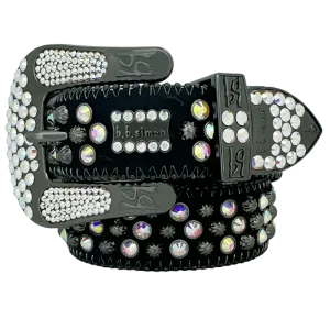b.b. Simon Double b Lavasan Black AB Crystal Belt