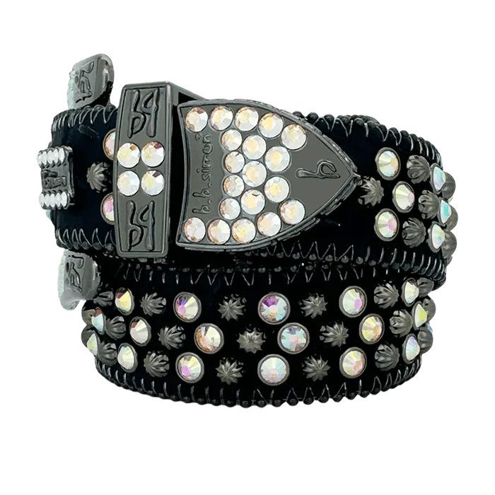 b.b. Simon Double b Lavasan Black AB Crystal Belt