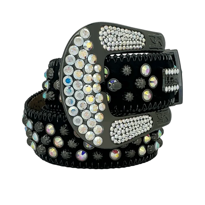b.b. Simon Double b Lavasan Black AB Crystal Belt