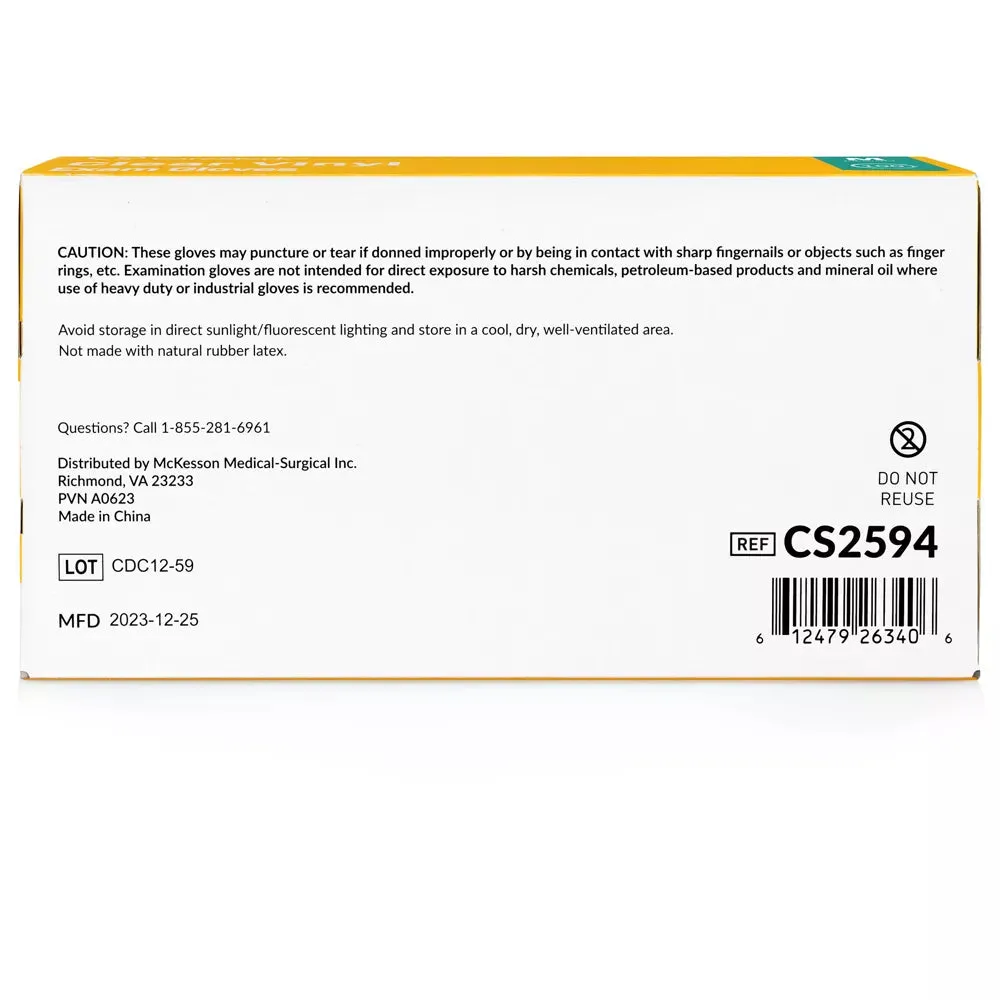 CareStock Vinyl Exam Gloves - Ultra-Strong with Slip-Resistant Textured Grip - Disposable Powder-Free Medical Gloves, Clear