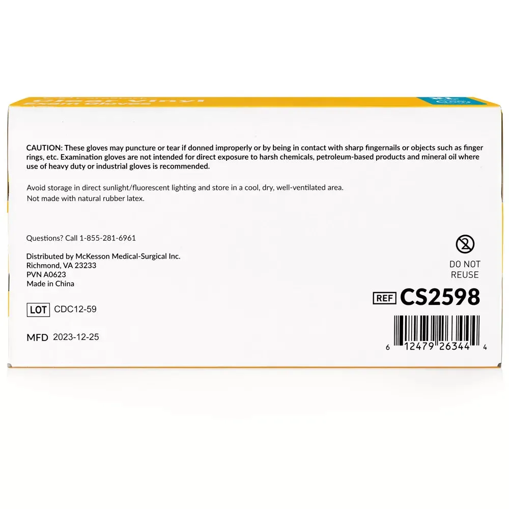 CareStock Vinyl Exam Gloves - Ultra-Strong with Slip-Resistant Textured Grip - Disposable Powder-Free Medical Gloves, Clear