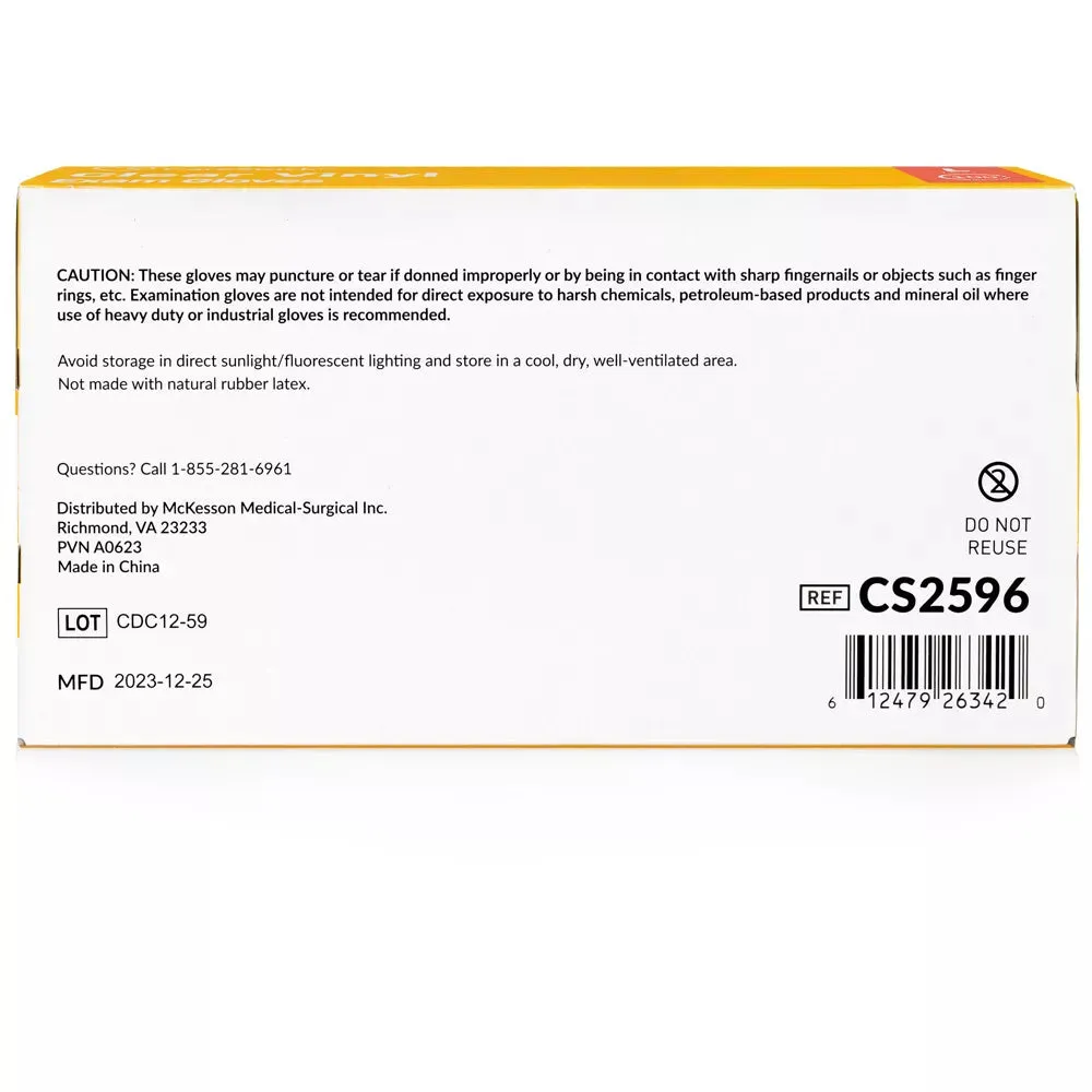 CareStock Vinyl Exam Gloves - Ultra-Strong with Slip-Resistant Textured Grip - Disposable Powder-Free Medical Gloves, Clear