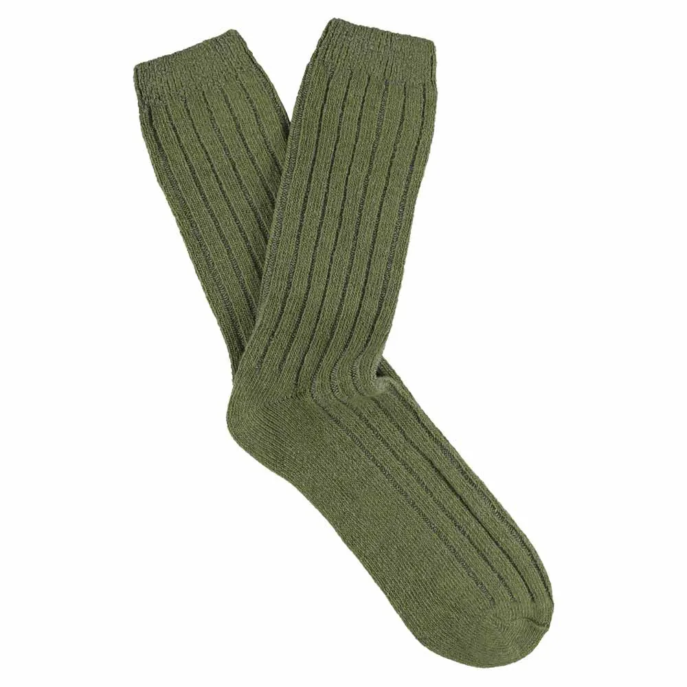 Cashmere Crew Socks - Khaki