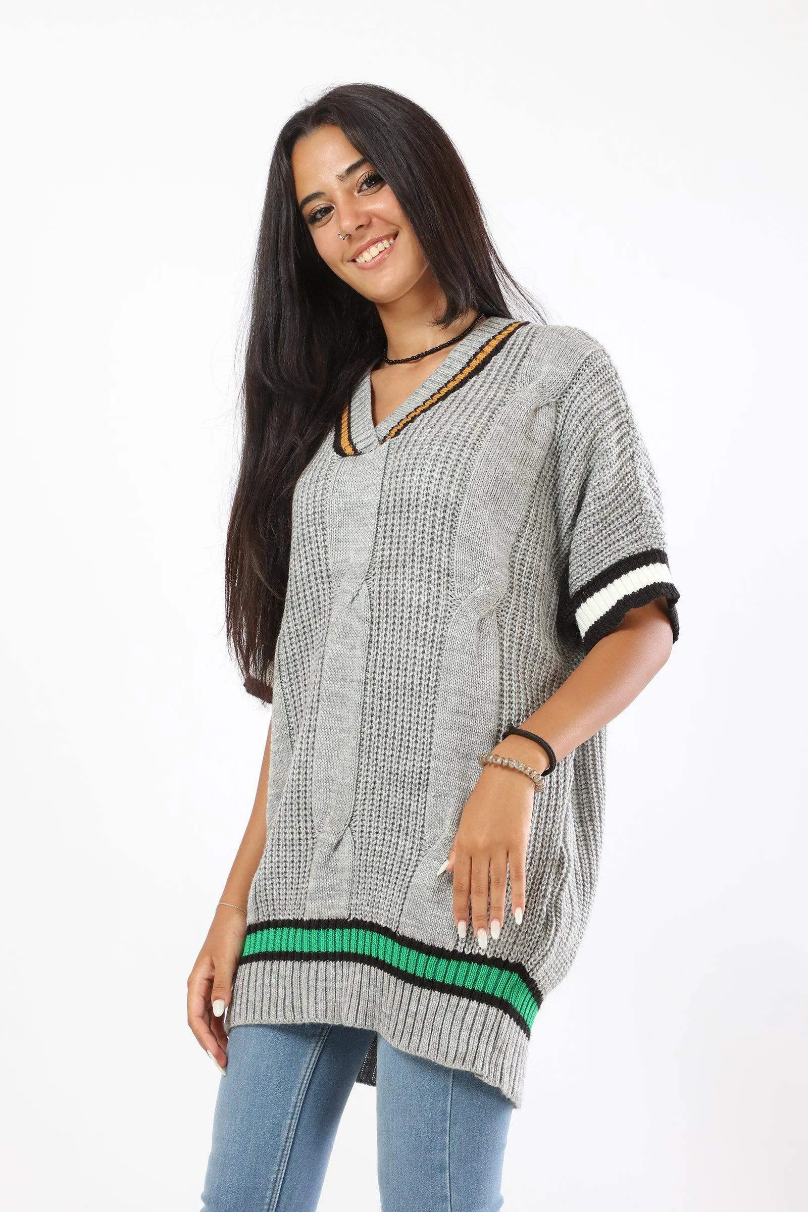 Elbow Sleeves Knitted Pullover