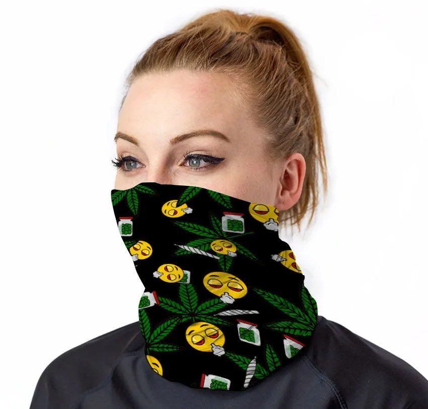 Emoji Neck Gaiter for Cannabis Lovers