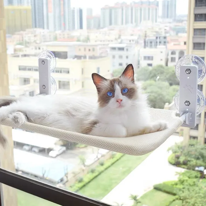 Foldable Cat Window Perch with Seasonal Covers – Sturdy, Space-Saving Hammock