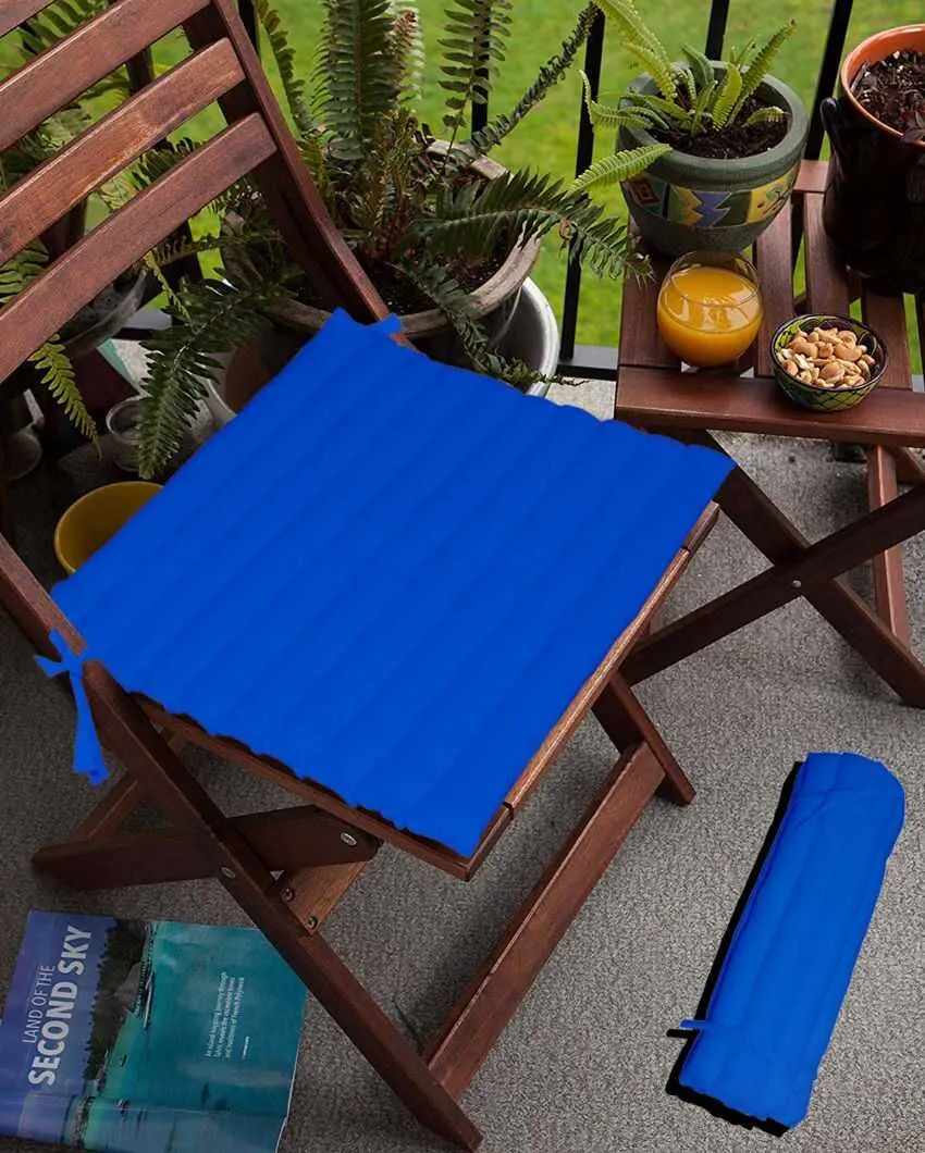 Foldable Soft Polyester Cushion Pads For Chairs  | Multiple Colors | Set Of 2 | 15 x 15 inches