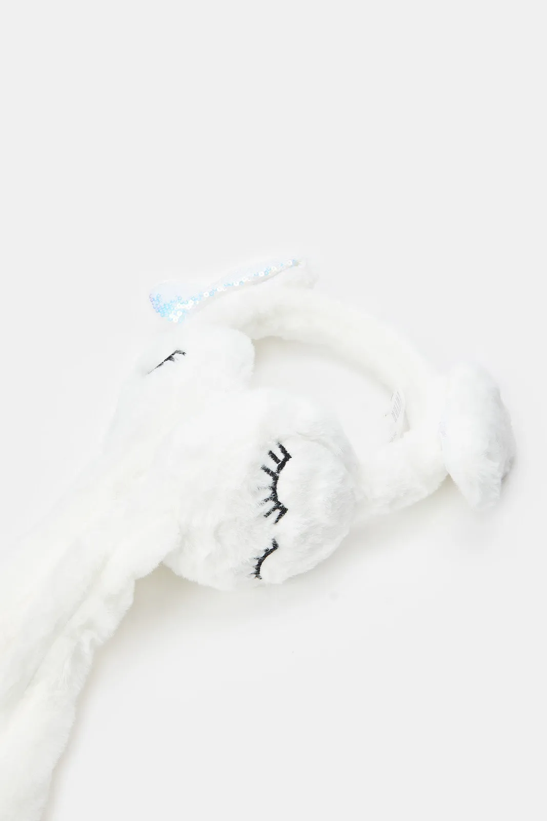 Girls White Bunny Earmuff