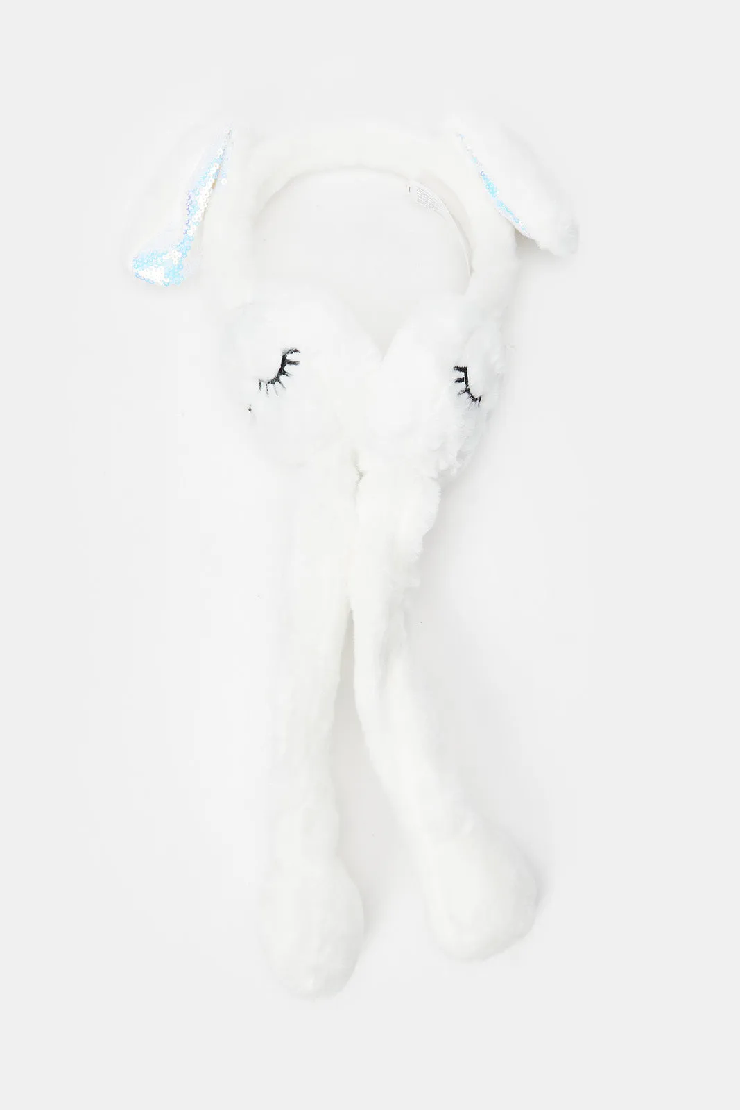 Girls White Bunny Earmuff