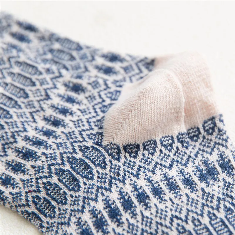HSS Brand Winter Thick Warm Socks 5 Pairs / Lot Men Wool Socks Small Ellipse National Style Thicken Male Sock Calcetines Hombre