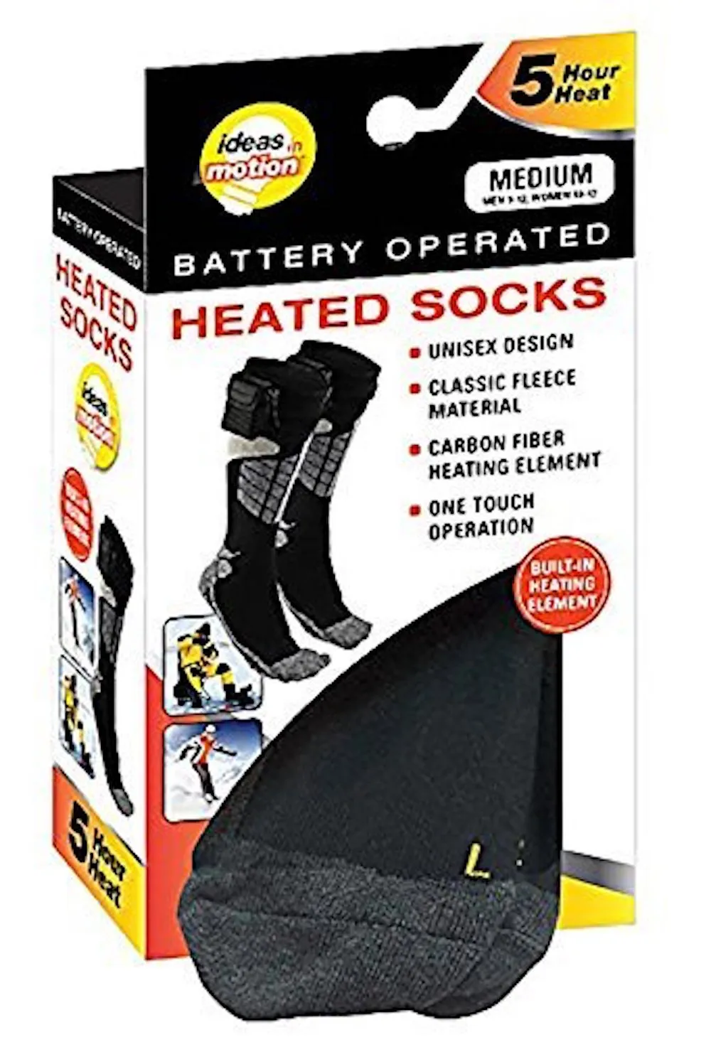Ideas In Motion Battery Heated Socks - Small (Men's 6-9, Women's 8-10) for Cold Weather