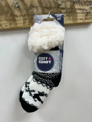 Kids Cozy Fleece Lined Bed Socks - Black