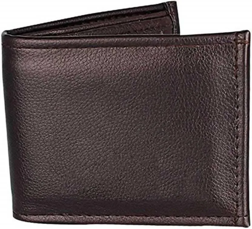 Men's Light Weight Leather Wallet and Belt Combo in Dark Brown and Black