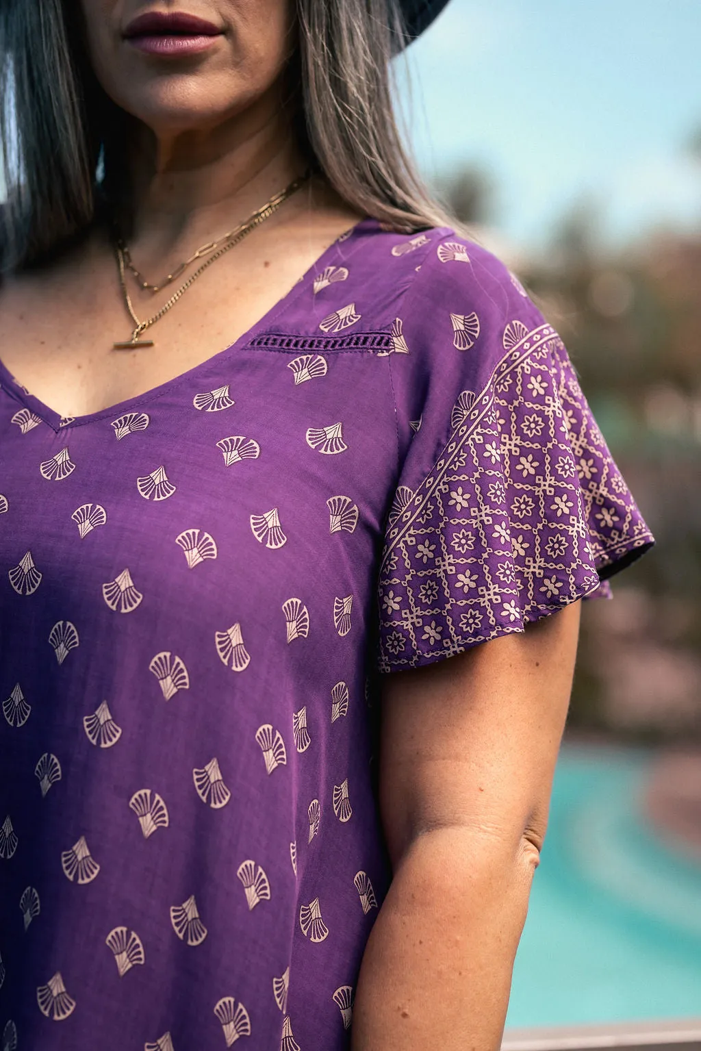 Mini Wingdress Sleeved - eggplant