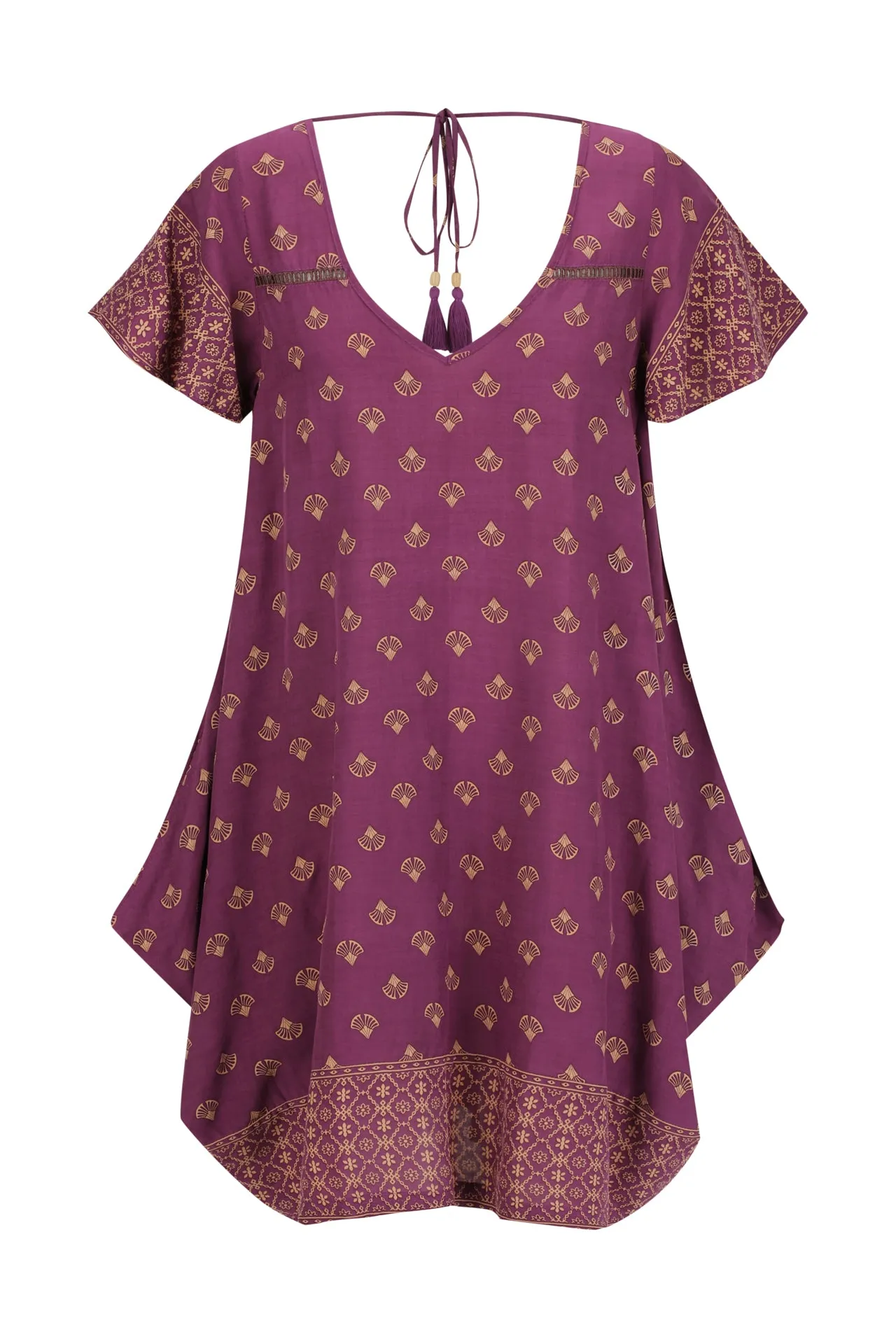 Mini Wingdress Sleeved - eggplant