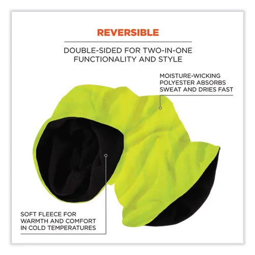 N-ferno 6491 Reversible Thermal Fleece   Poly Multi-band, One Size Fits Most, Lime, Ships In 1-3 Business Days