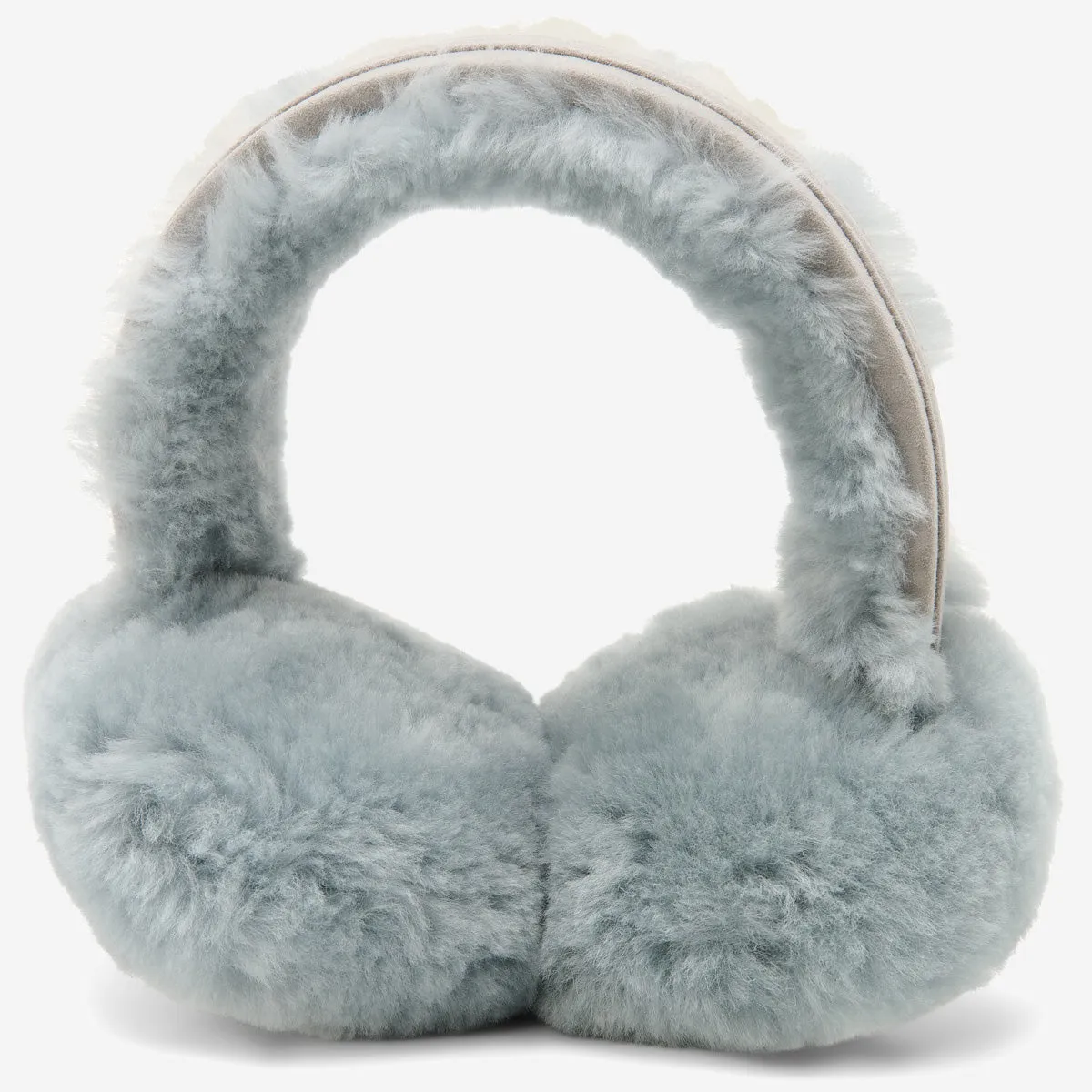 Nathaly (grey) – warm and stylish earmuffs from natural sheepskin and suede