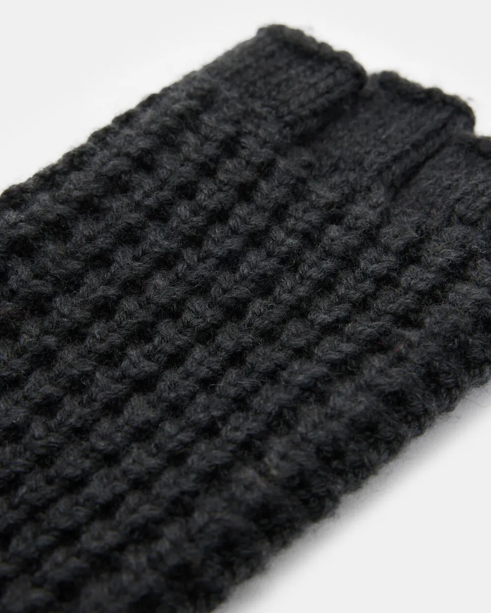 Nevada AllSaints Fingerless Wool Blend Gloves, Black Marl Ash