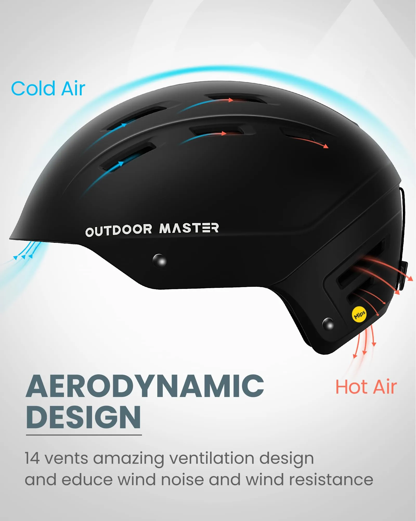 OutdoorMaster MIPS Ski Helmet - Kelvin II MIPS Snow Sport Helmet Snowboard Helmet for Men Women & Youth