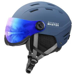 OutdoorMaster Snowboard Helmet with Ski Goggles,Ski Helmet and 2-in-1 Visor Detachable Goggles Set,Protective EPS Foam & 14 Cooling Vents -Snow Helmets for Men,Women & Youth
