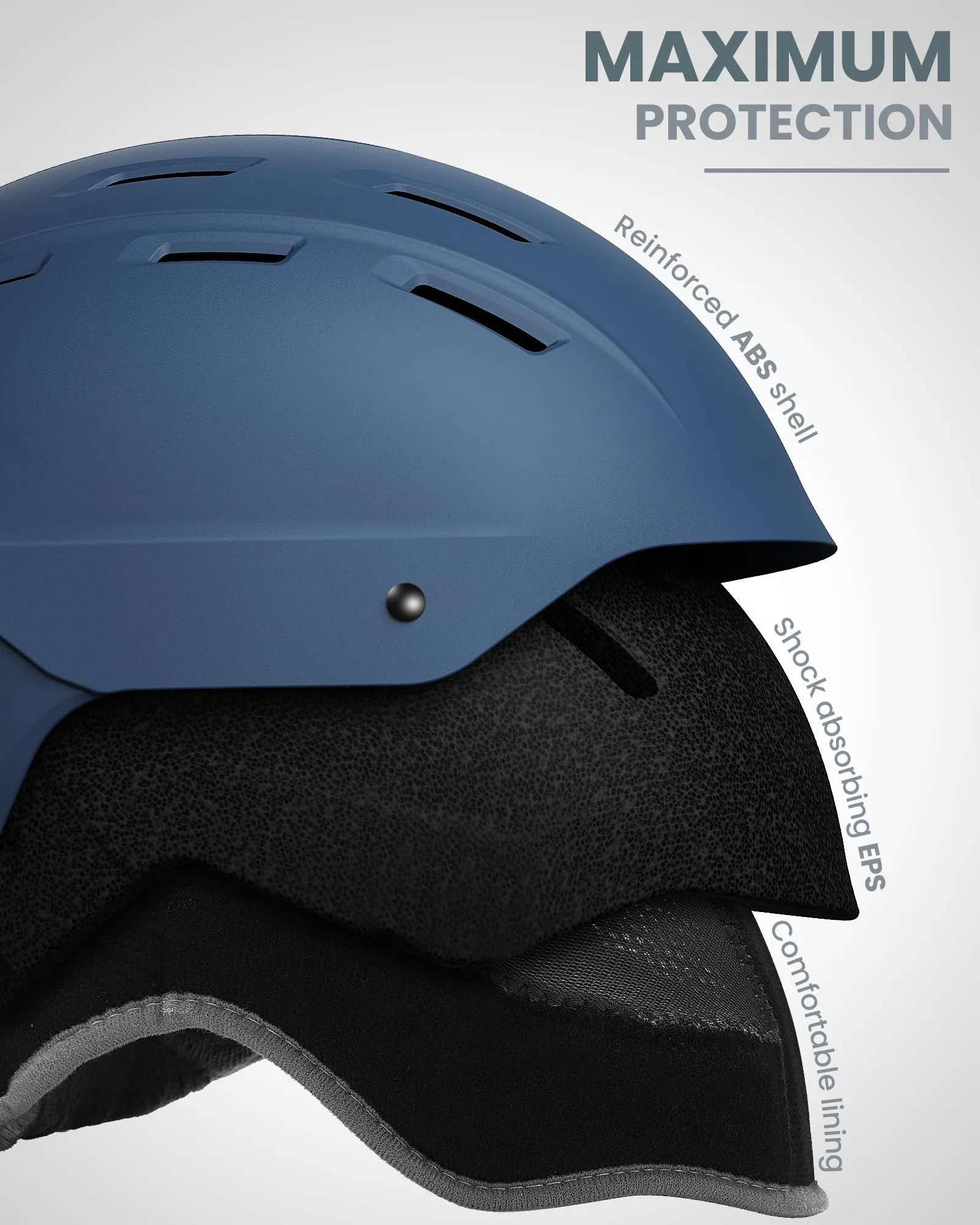 OutdoorMaster Snowboard Helmet with Ski Goggles,Ski Helmet and 2-in-1 Visor Detachable Goggles Set,Protective EPS Foam & 14 Cooling Vents -Snow Helmets for Men,Women & Youth