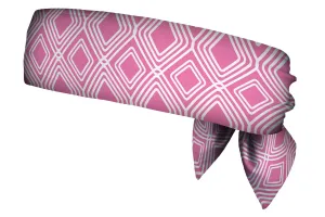 REVERSIBLE Diamonds Pink/Grey Head Tie (SKU 3036 HTB)