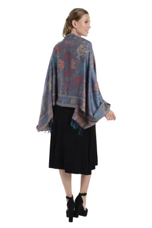 Reversible Elephant Print Pashmina (170 x 70cm)
