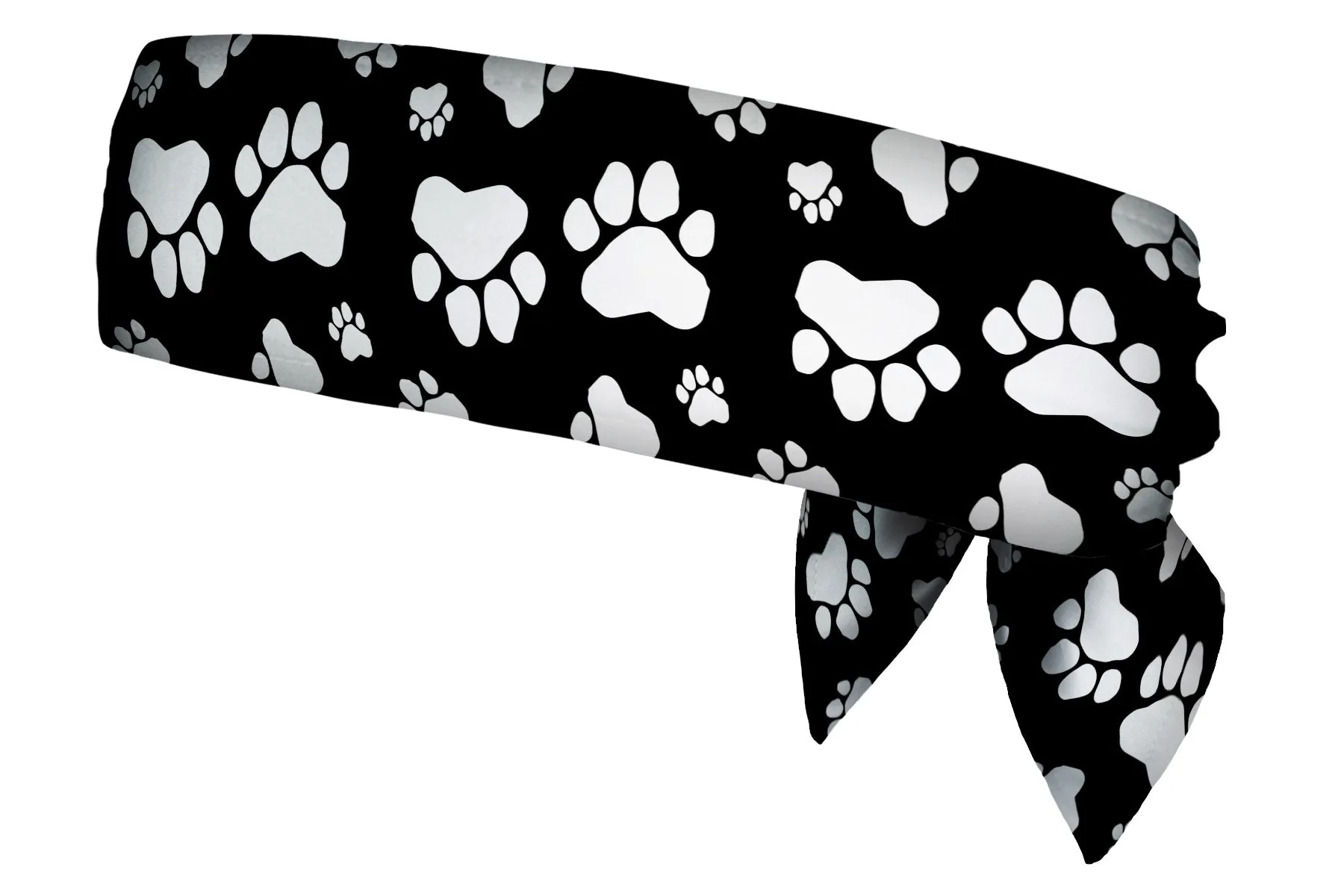 REVERSIBLE Paw Prints/Polka Dots Pink Head Tie (SKU 3208 HTB)