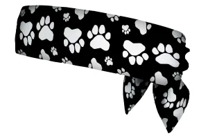 REVERSIBLE Paw Prints/Polka Dots Pink Head Tie (SKU 3208 HTB)