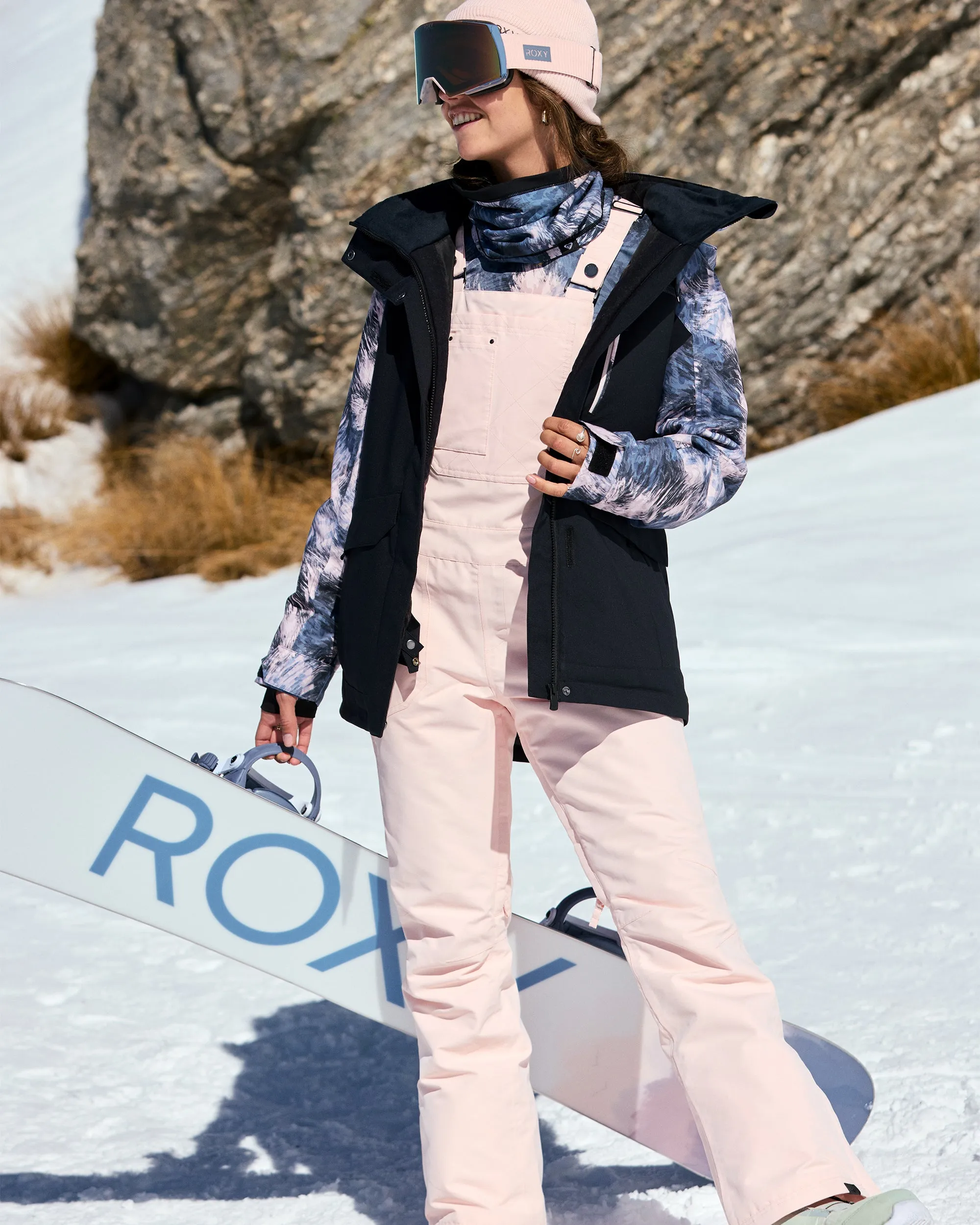 Rideout Bib Snow Pants - Pink Salt