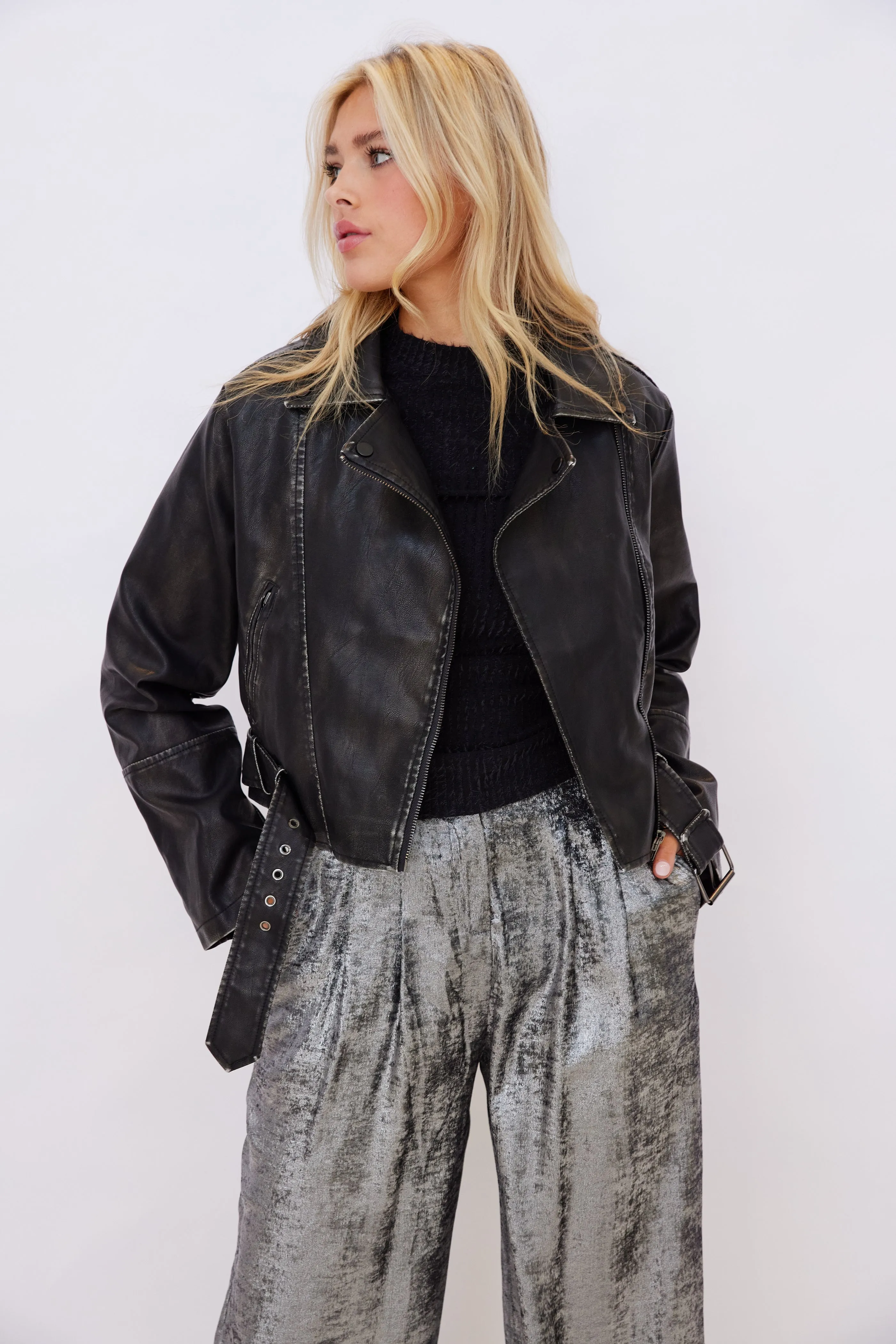 SALE - Dylan Faux Leather Jacket