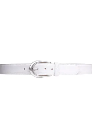 Streets Ahead Eden Leather Belt with Silver Buckle 18208 | White Leather