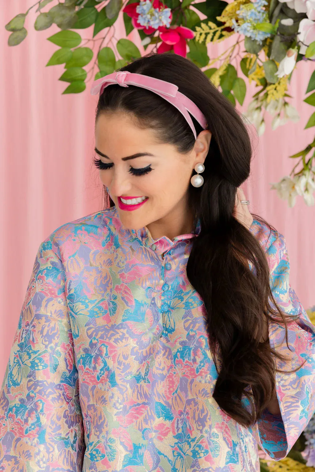 Thin Ribbon Bow Headband - Light Pink [Brianna Cannon]