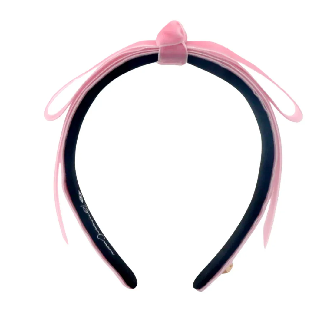 Thin Ribbon Bow Headband - Light Pink [Brianna Cannon]