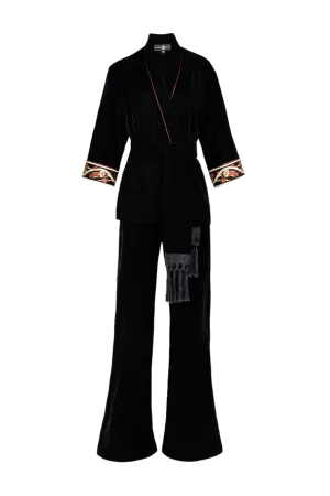 Velvet Kimono Set - Black by Rosewater House