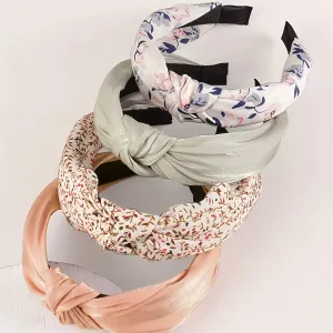 Vintage Floral Fabric Headband Set  Boho Style Hair Accessories