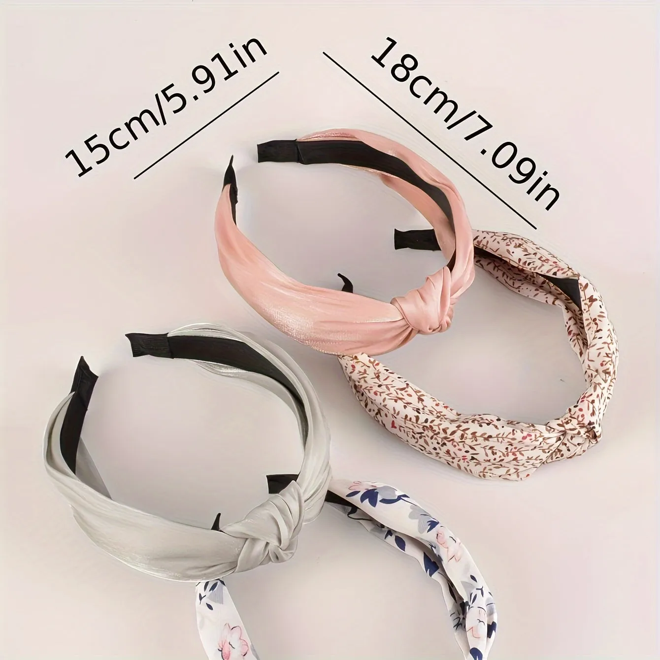 Vintage Floral Fabric Headband Set  Boho Style Hair Accessories