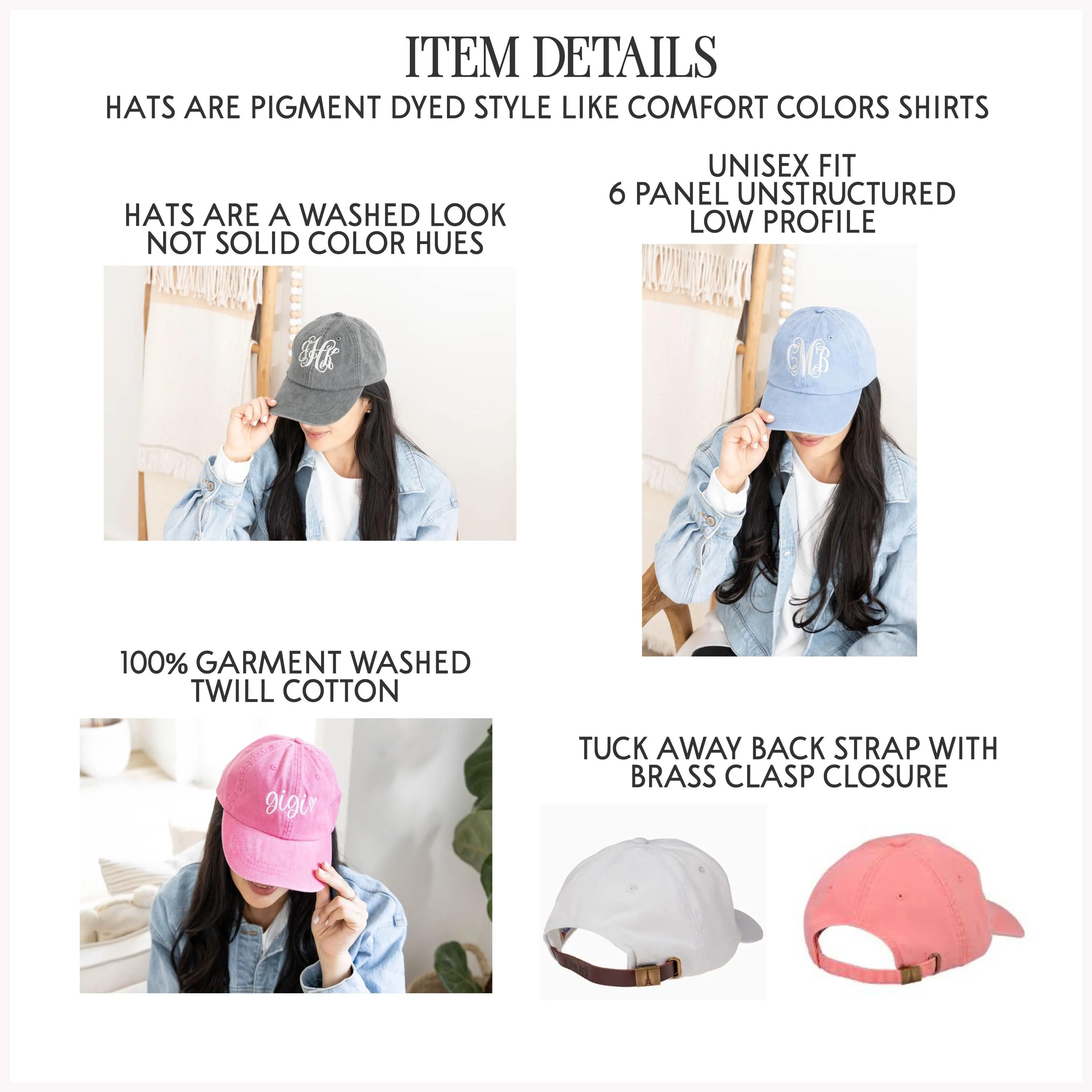 Womens Baseball Cap Monogrammed Hats